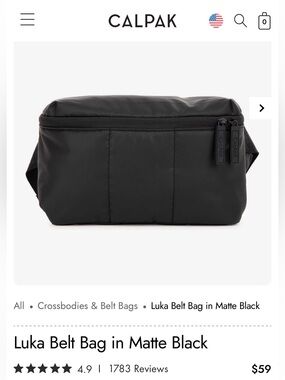 CALPAK Luka Matte Black Belt Bag